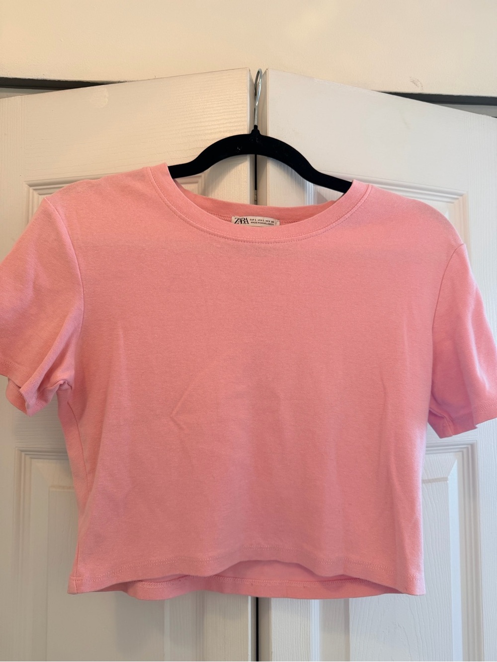 Zara Light Pink Short Sleeve Crop Top